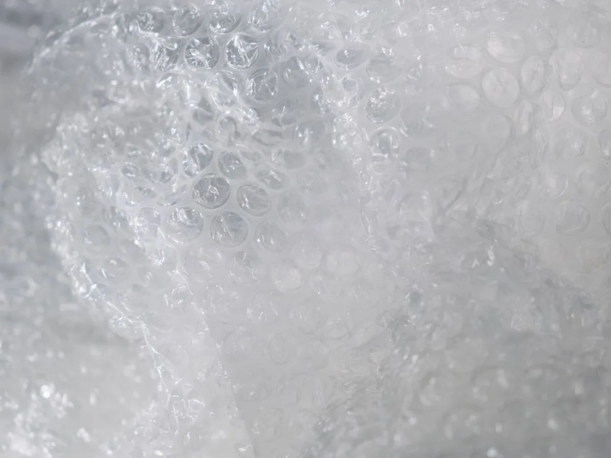 Close up of bubble wrap used to protect fragile items during packing