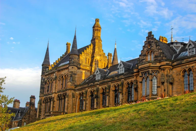 The Gothic tower of the University of Glasgow rising above the West End
