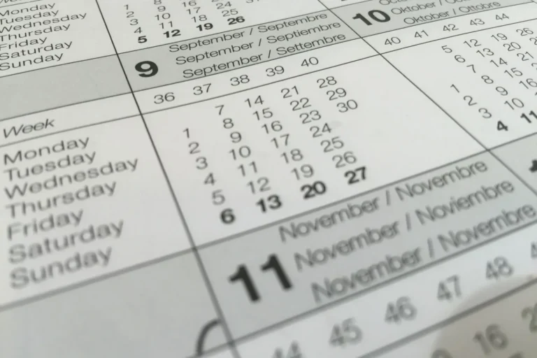 A monthly wall calendar page showing a grid of dates